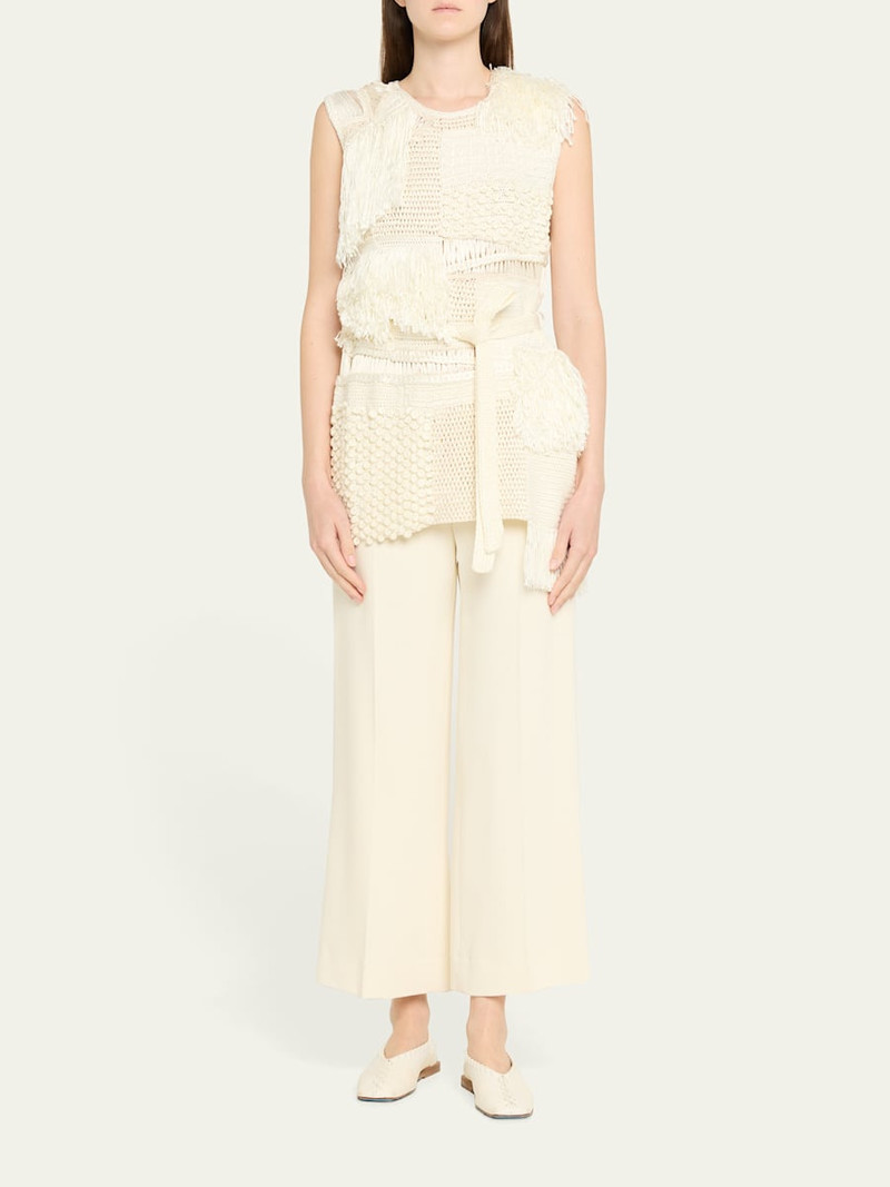 HEIRLOME Laia Patchwork Mixed-Knit Sleeveless Top With Belt outlook