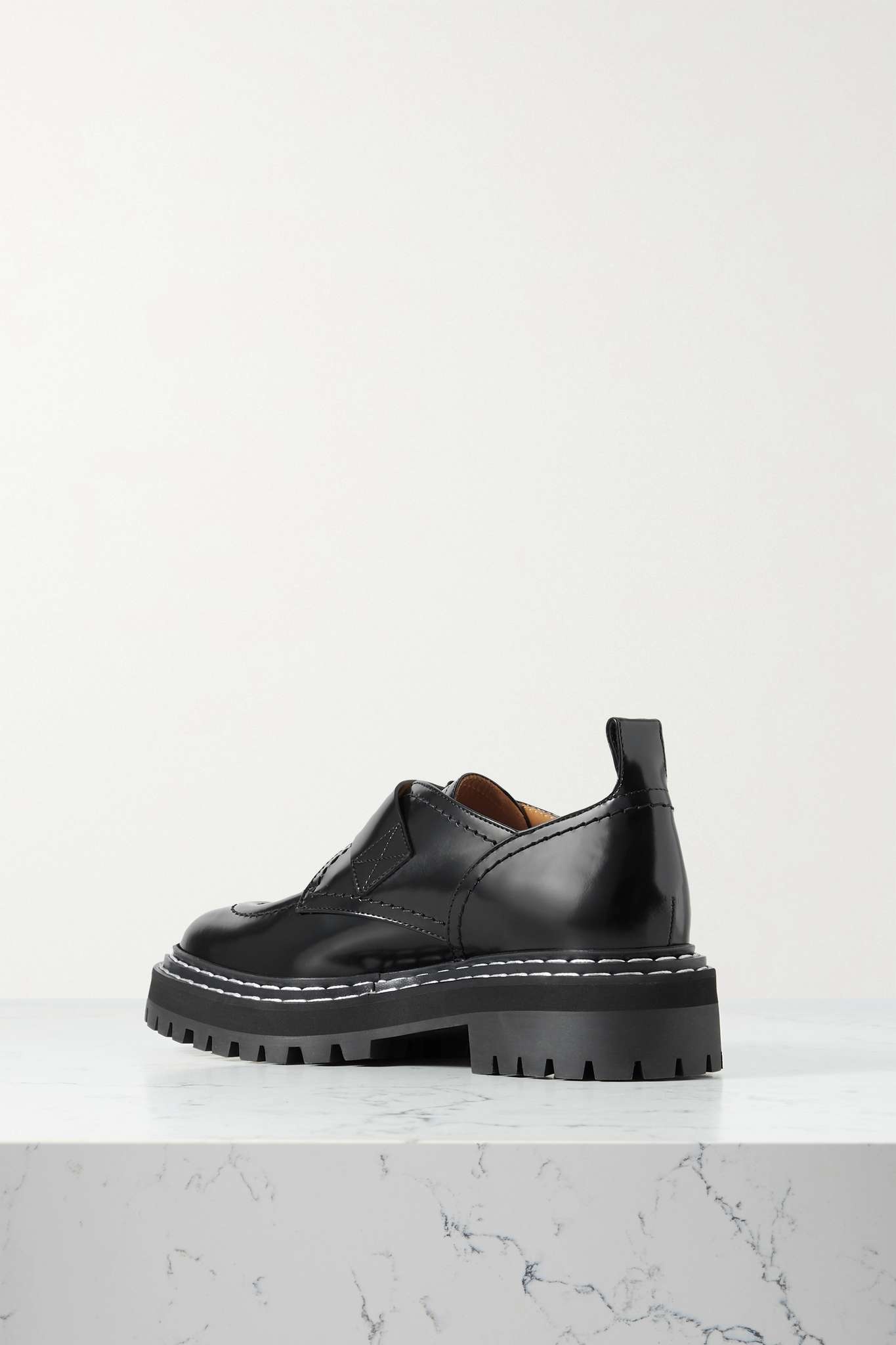 Buckled glossed-leather loafers - 3