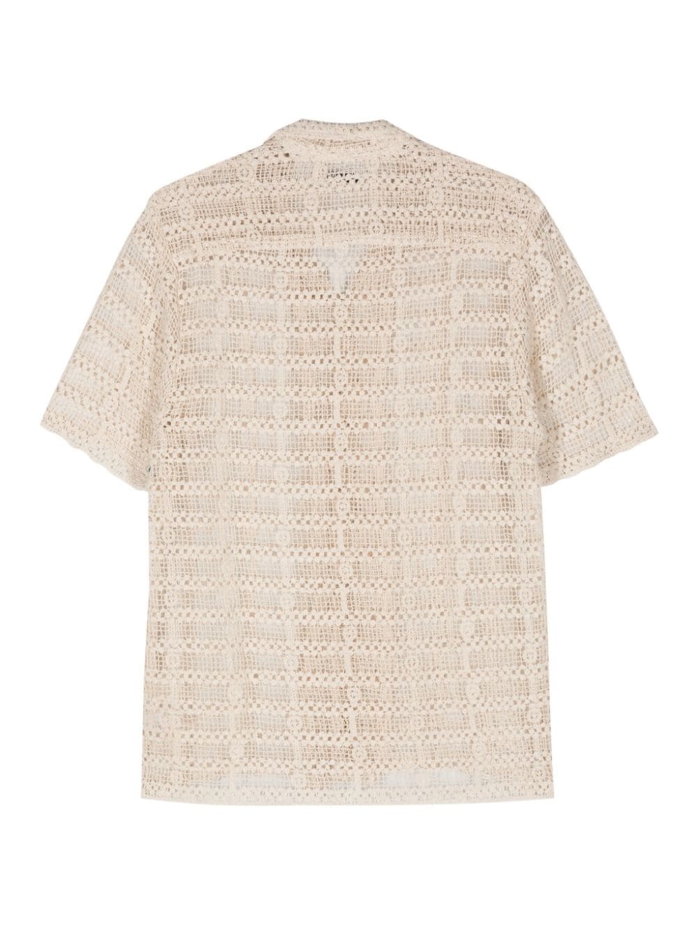 crochet-knit cotton shirt - 2