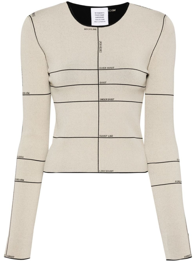 intarsia-knit long-sleeved top 1