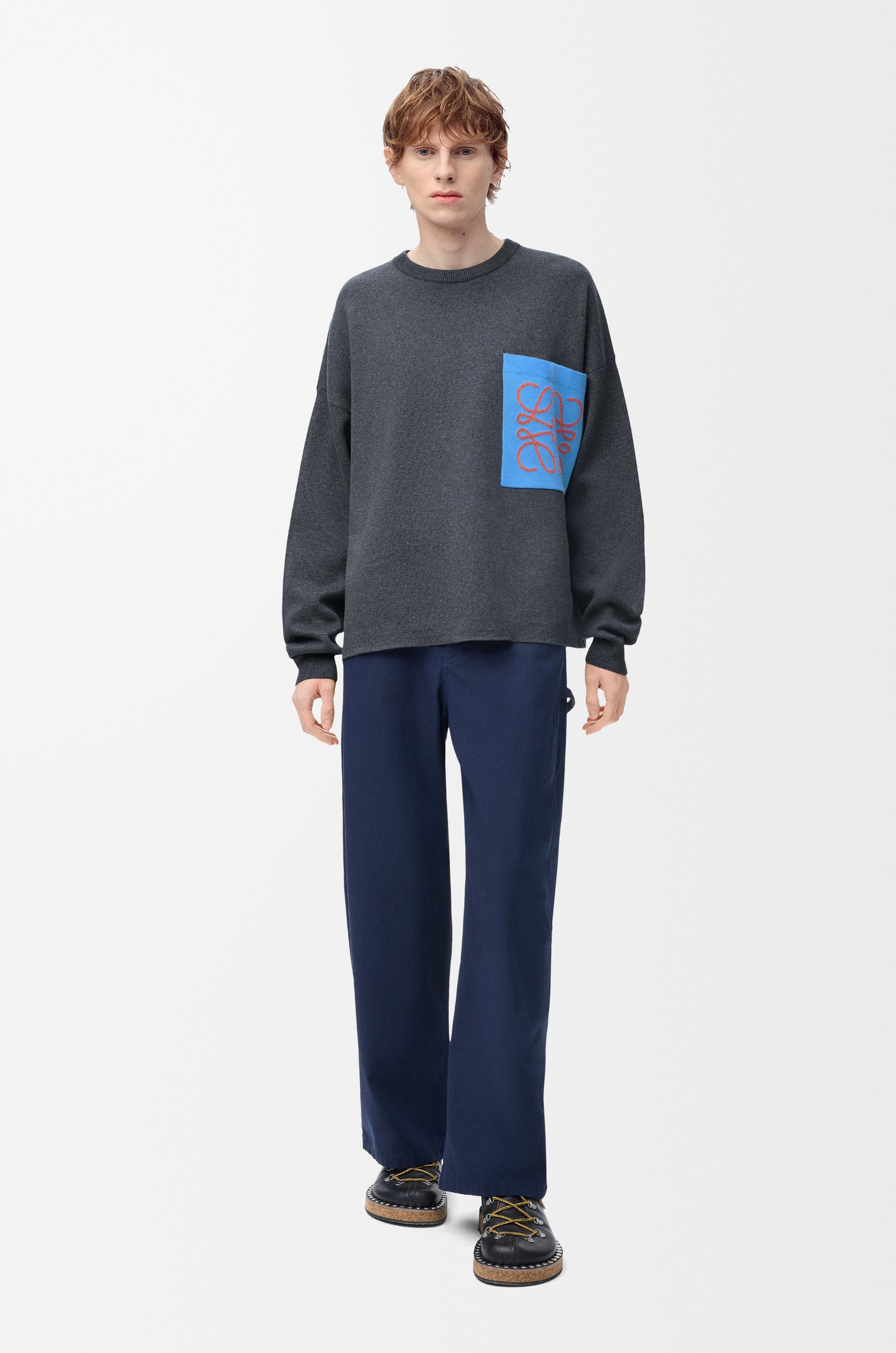 Anagram pocket sweater in cotton blend - 2