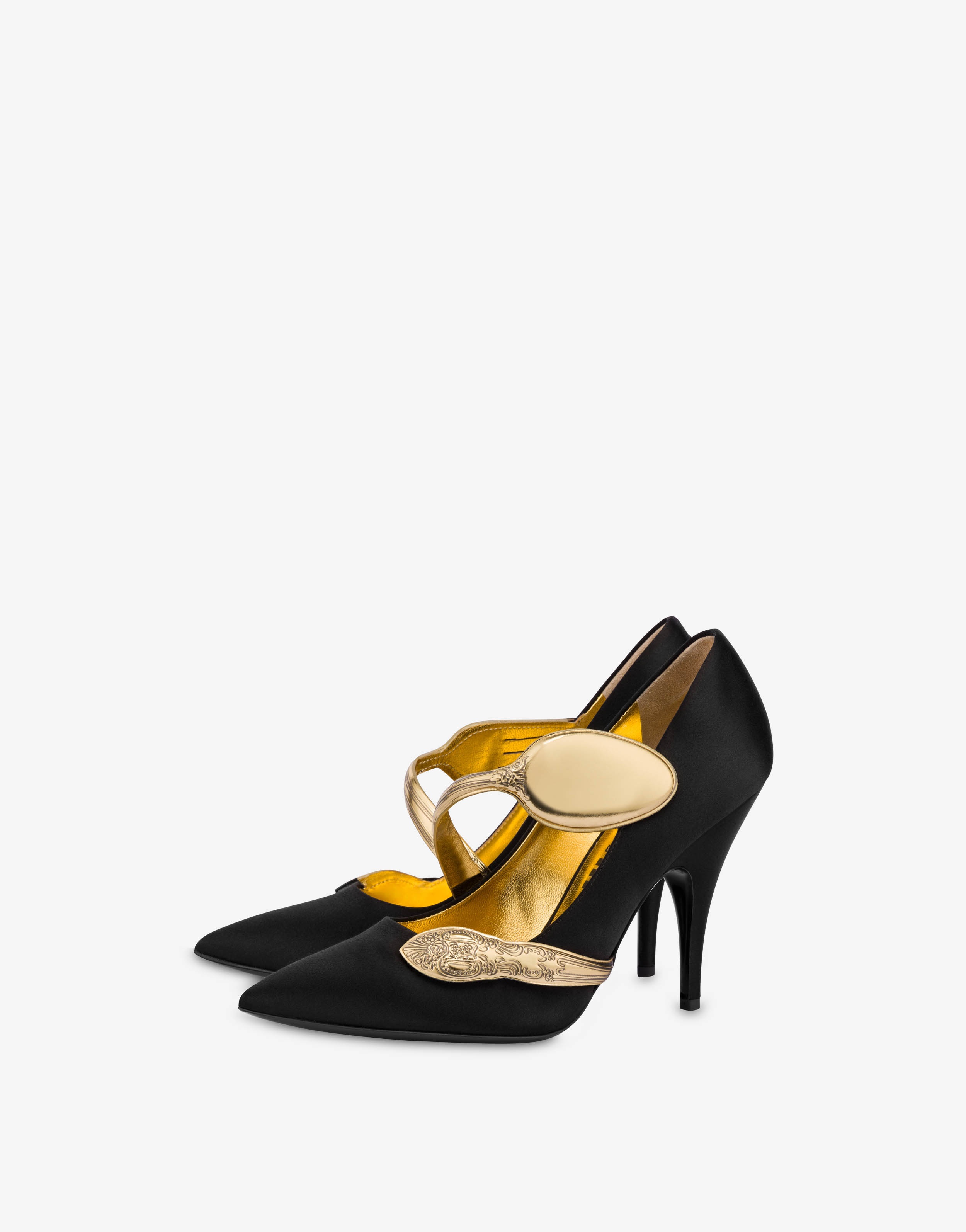 CUTLERY DETAILS SATIN COURT SHOES - 1