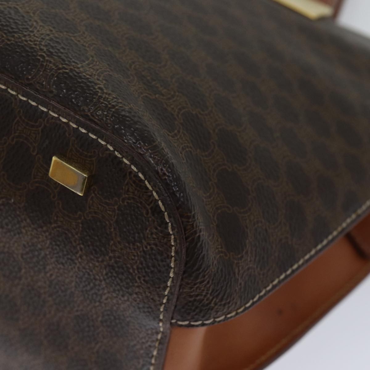 CELINE Macadam Canvas Hand Bag Pvc Brown - 14