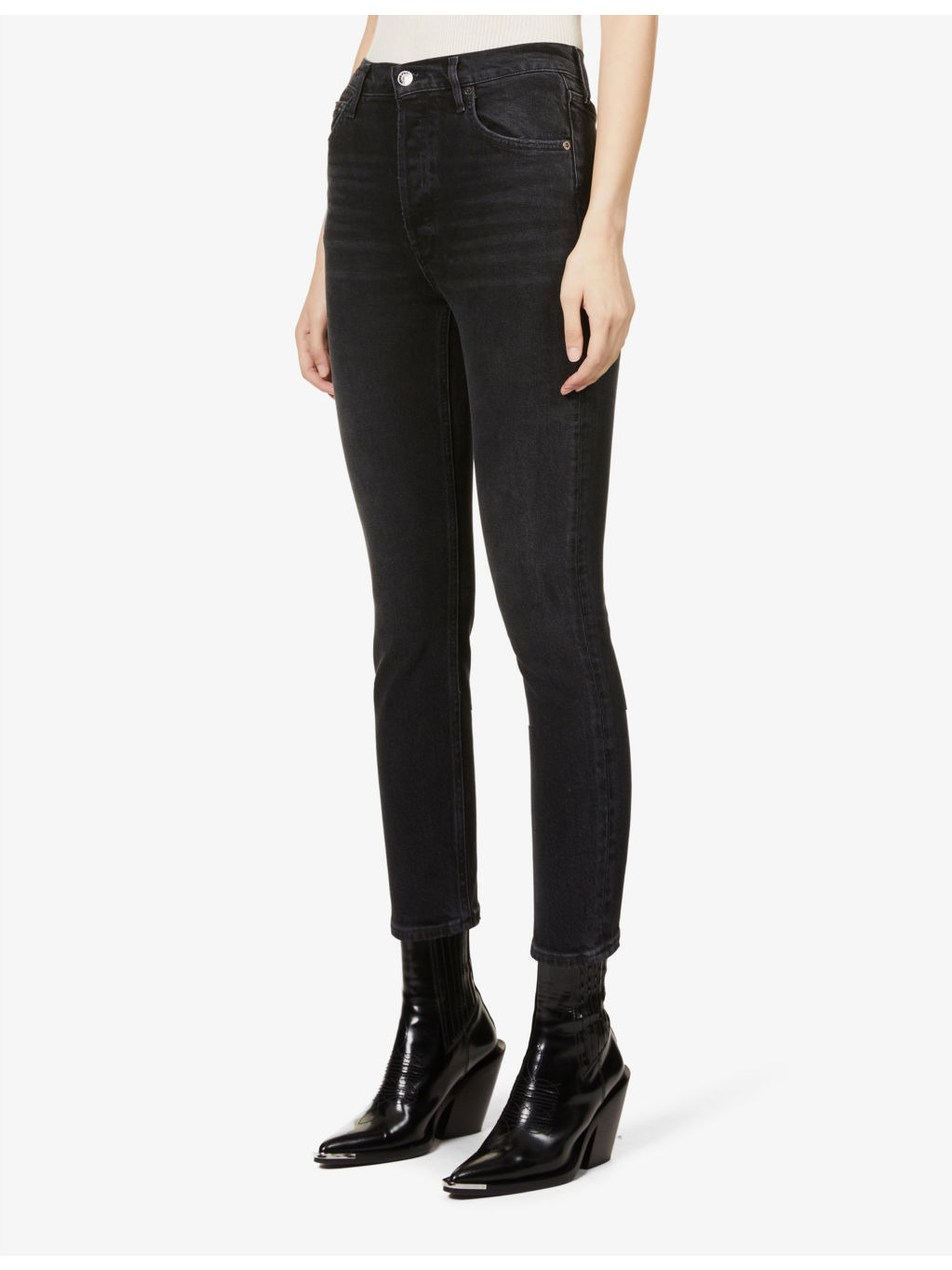 Riley high-rise straight-leg stretch organic-cotton-blend denim jeans - 3