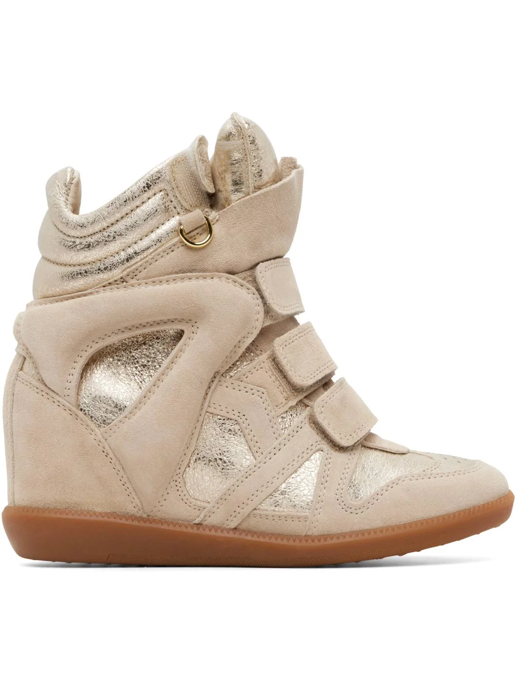 Beige & Gold Bekett Ring Sneakers - 1