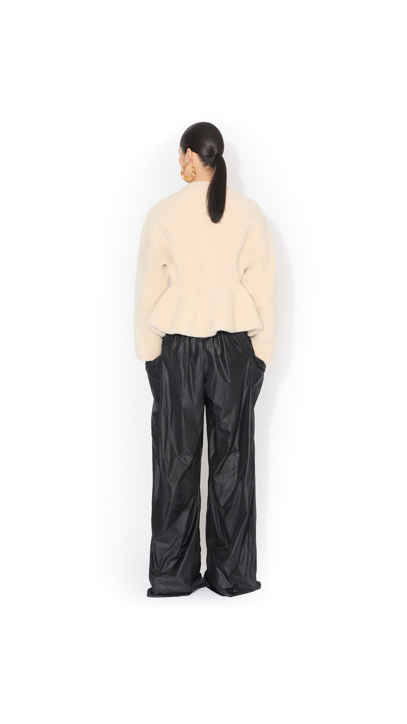 Alaïa SHEARLING PEPLUM JACKET outlook