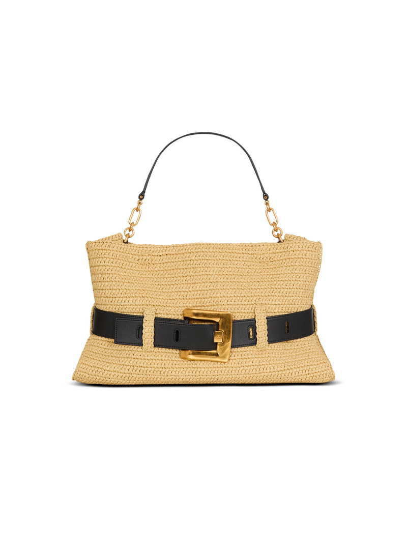 Medium Anthem bag in smooth leather and crochet 1