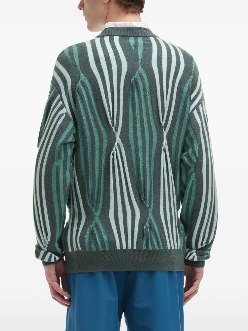 stripe-intarsia sweater - 4