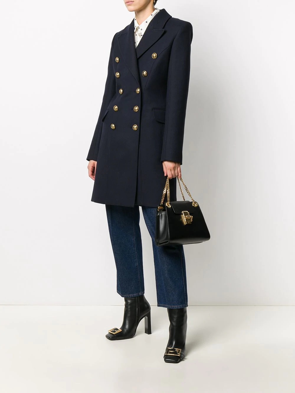 double-breasted midi-length coat - 2