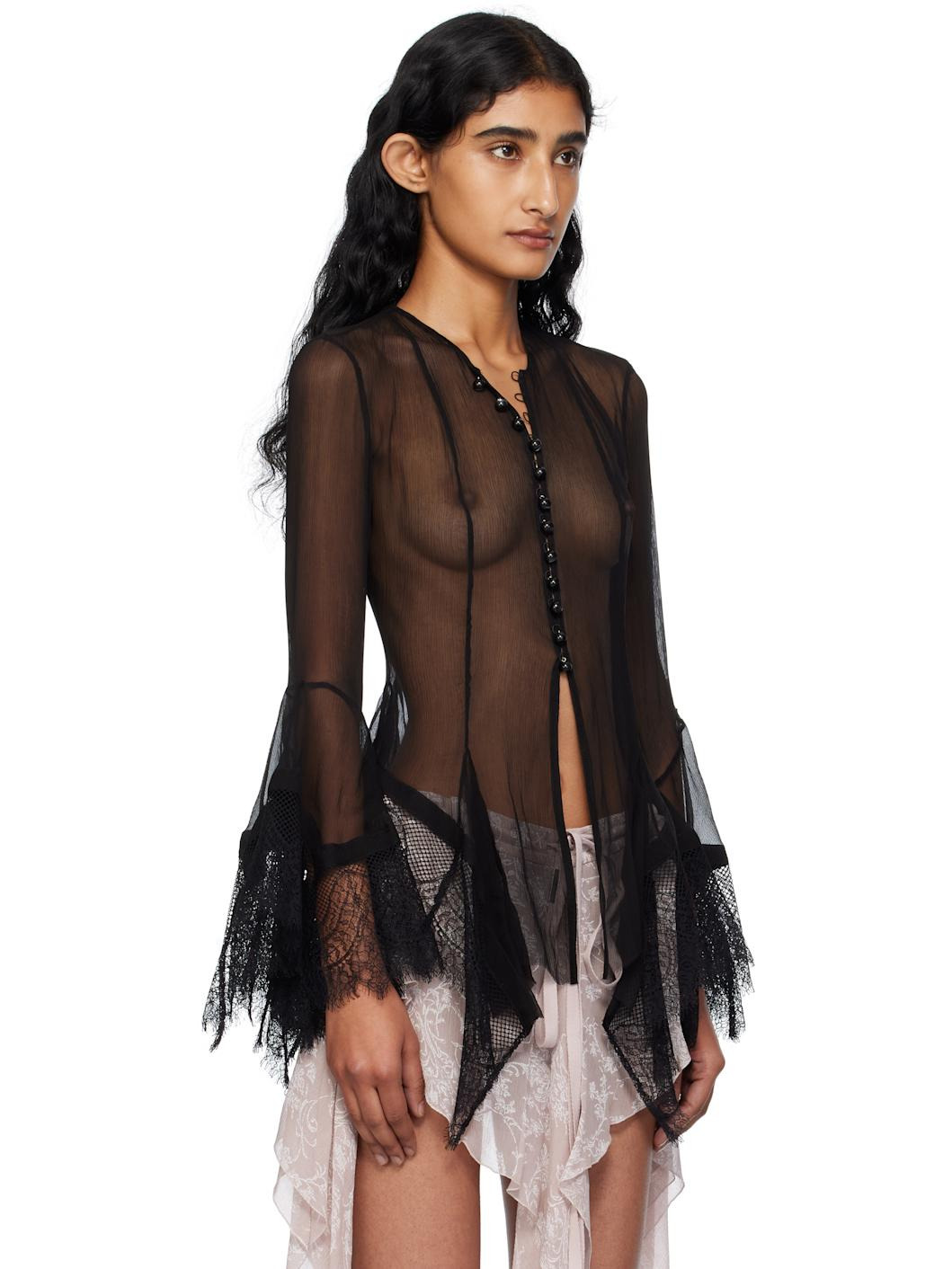 Black Kristabel Handkerchief Blouse - 2