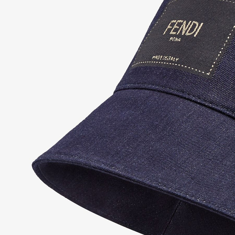 FENDI Blue denim bucket hat outlook