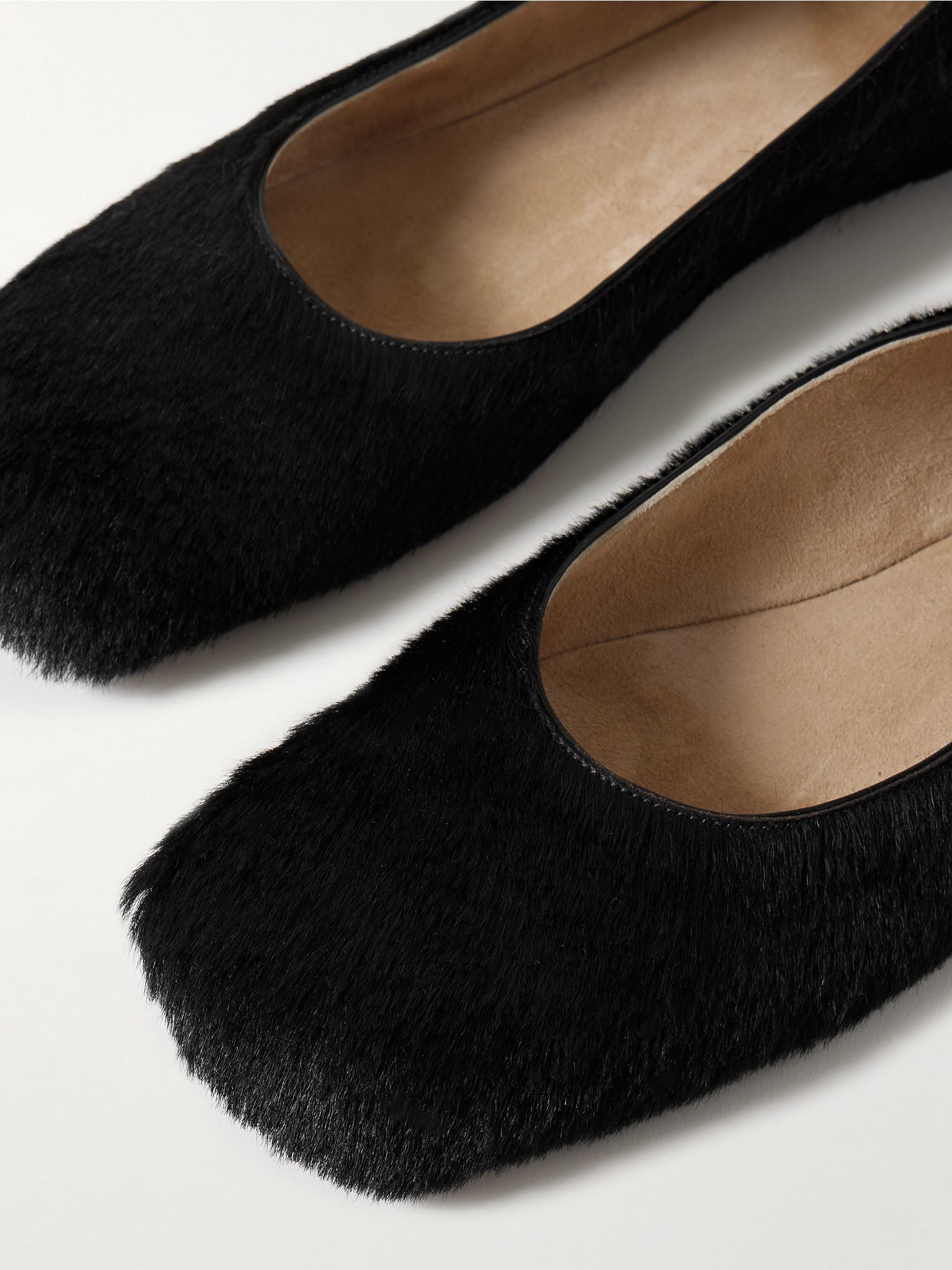 Calf hair ballet flats Black - 4
