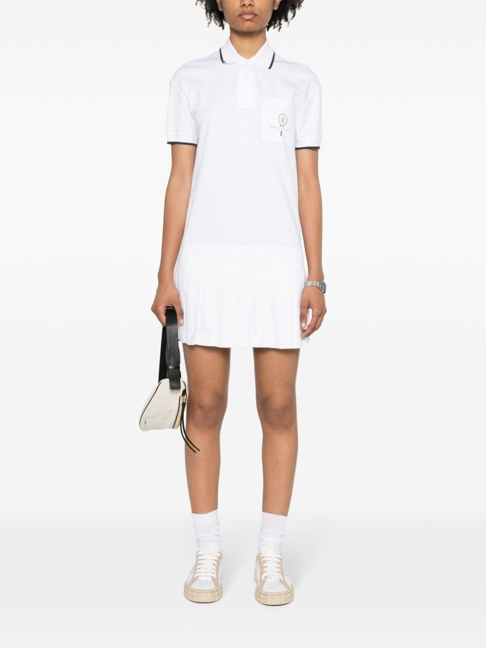 stripe-tipping cotton minidress - 2