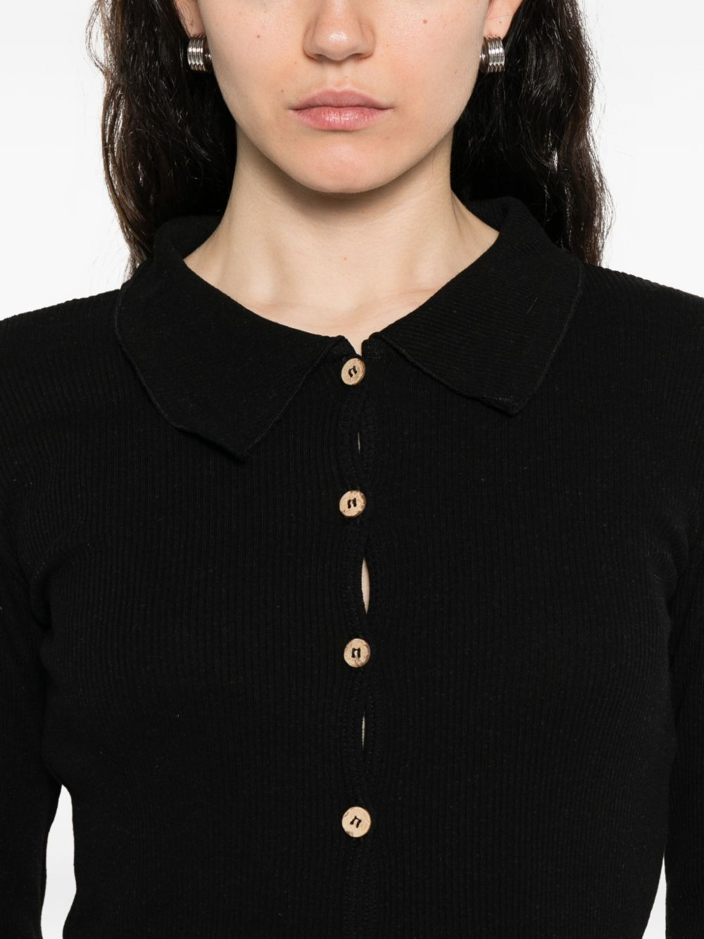 button-front ribbed cardigan - 5