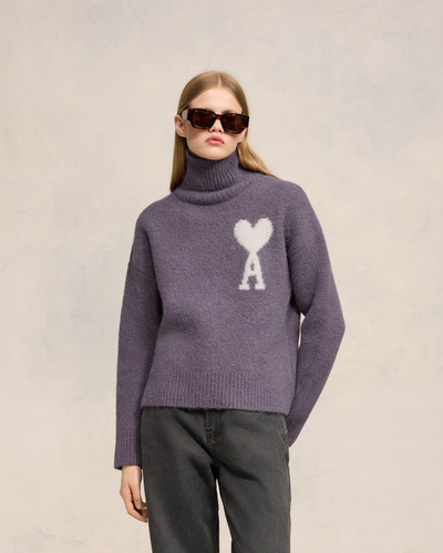 AMI Paris OFF-WHITE AMI DE COEUR FUNNEL NECK SWEATER outlook