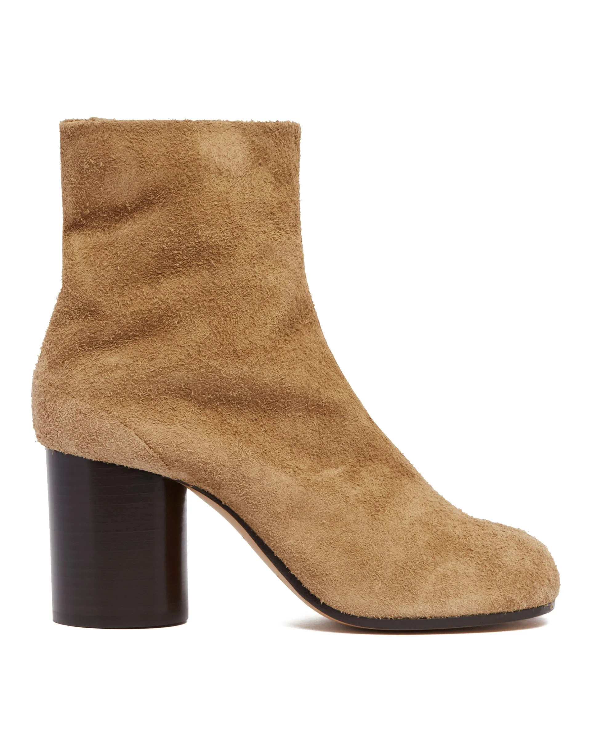 Beige Suede Tabi Ankle Boots - 1