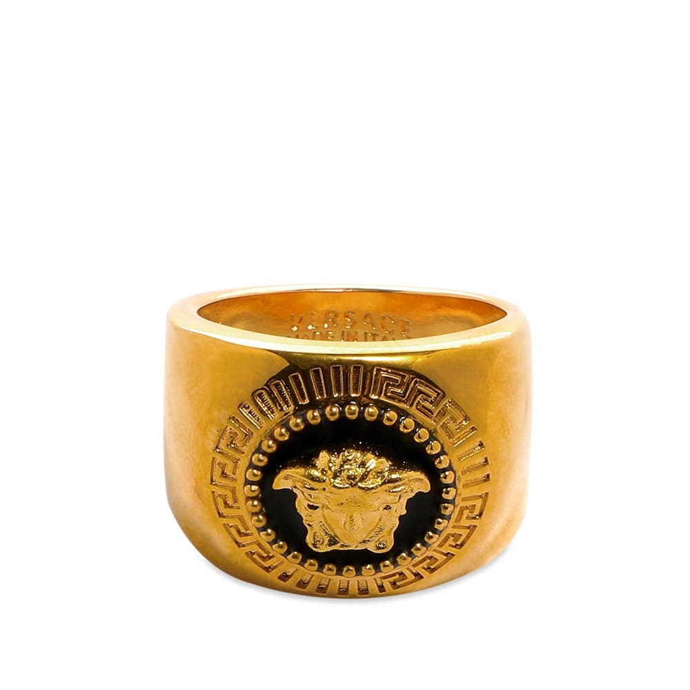 Versace Round Medusa Head Signet Ring - 1