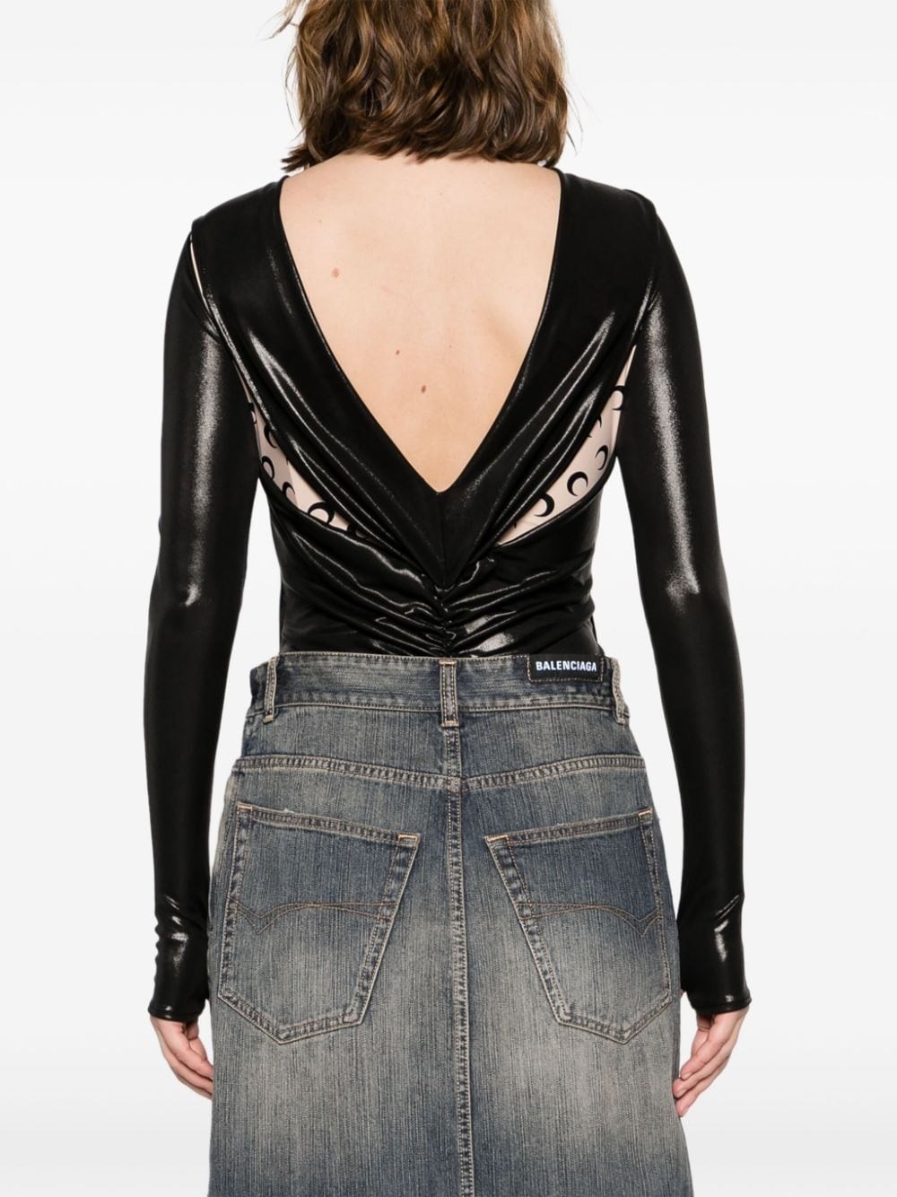 Draped viscose bodysuit - 4