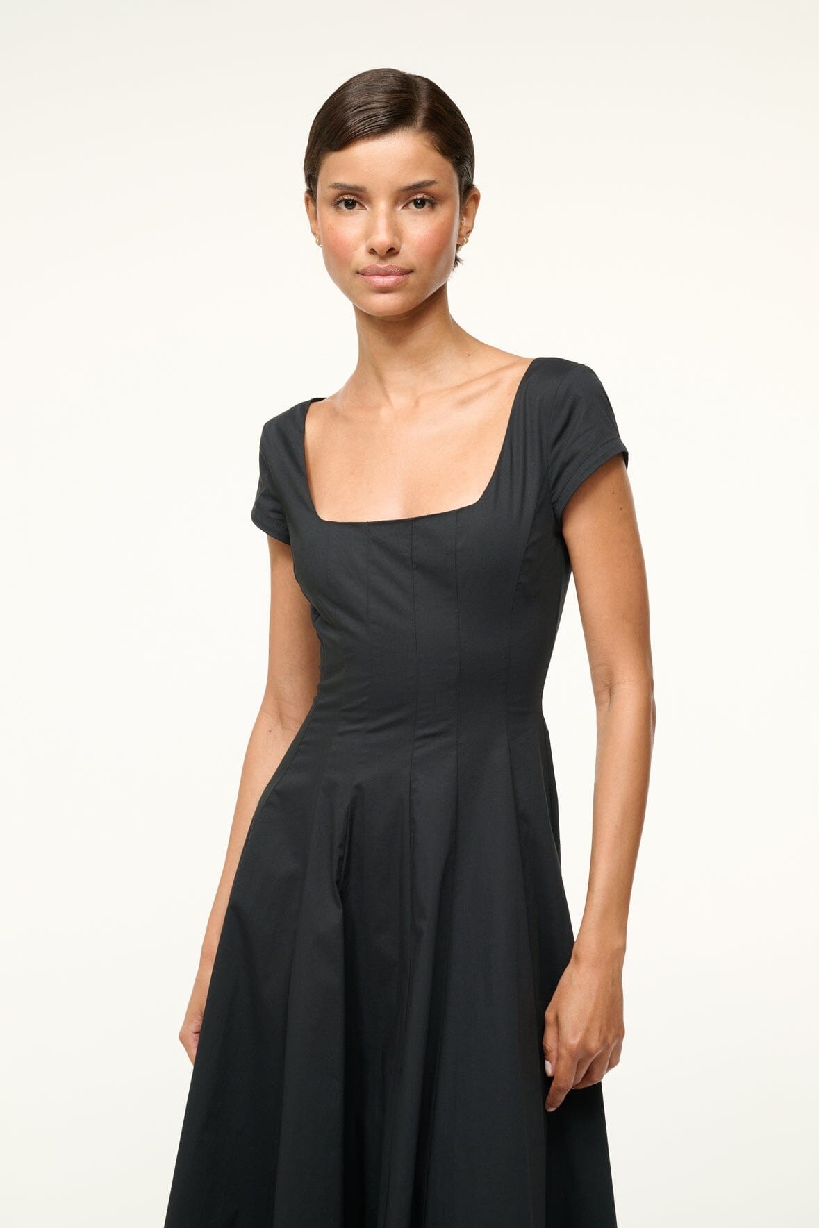 STAUD SHORT SLEEVE WELLS DRESS BLACK - 5