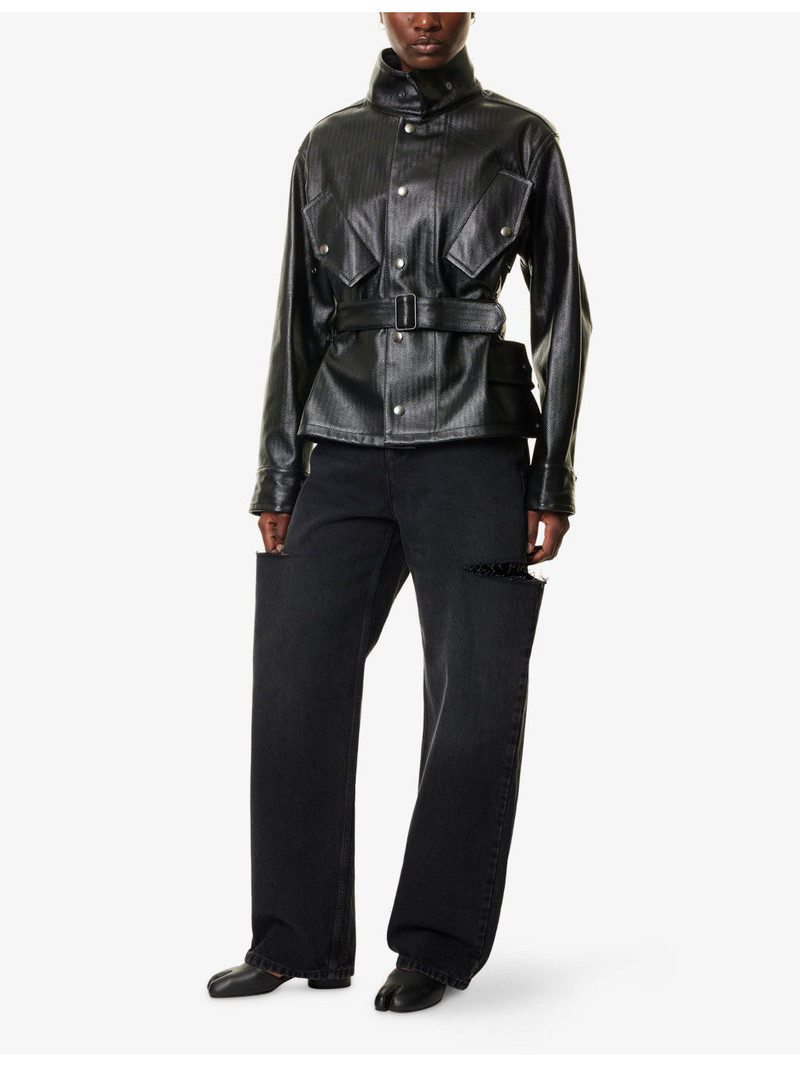 Maison Margiela Cut-Out Wide-Leg Denim Jeans outlook