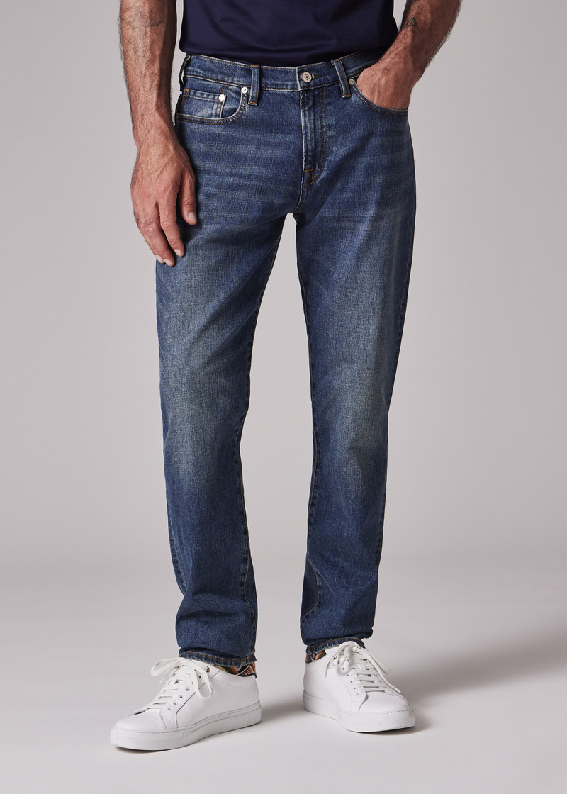 Tapered-Fit 'Crosshatch Stretch' Jeans 4