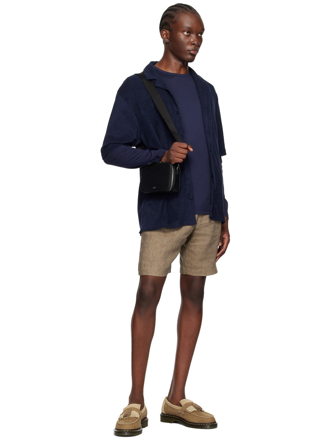 Navy Towelling Shirt - 4