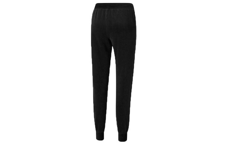 (WMNS) PUMA Iconic Embroidery Logo Knitting Trousers Black 532951-01 - 2