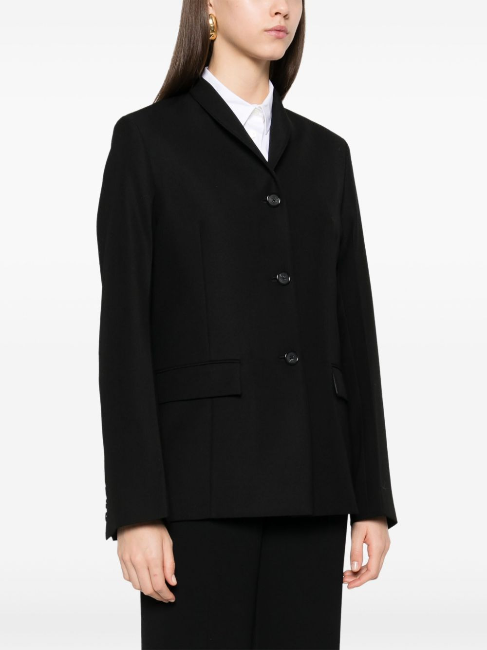 shawl lapels single-breasted wool blazer - 3