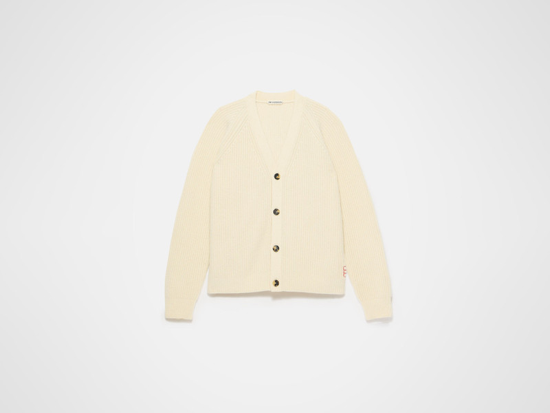 V-NECK CARDIGAN IN IVORY 1