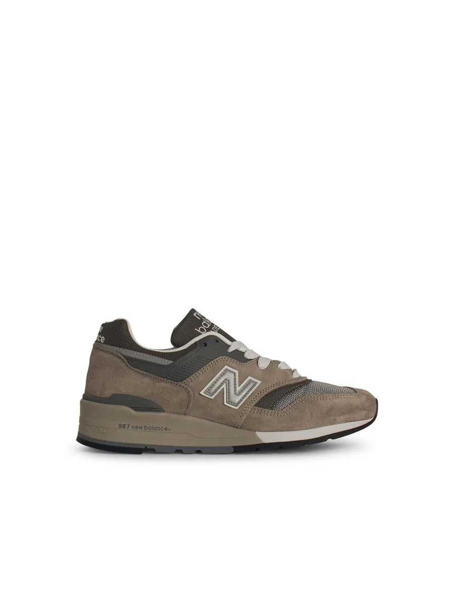 New Balance '997' Grey Suede Blend Sneakers - 1