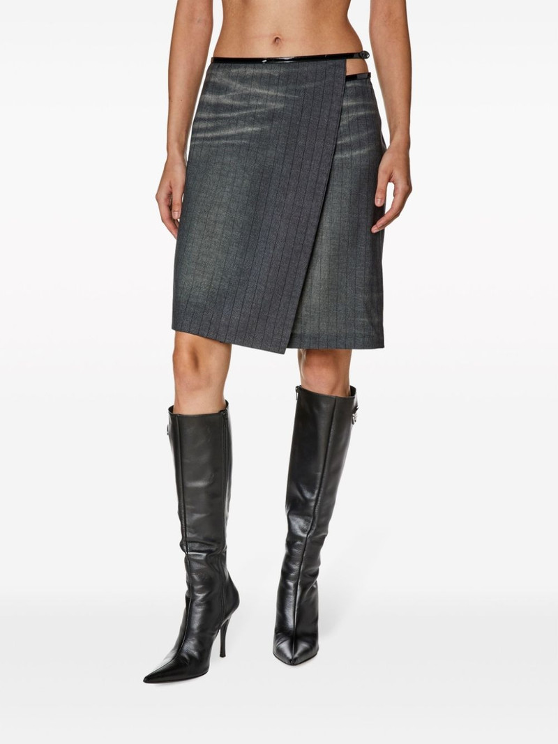 O-Kessy pinstripe-pattern wrap skirt 3