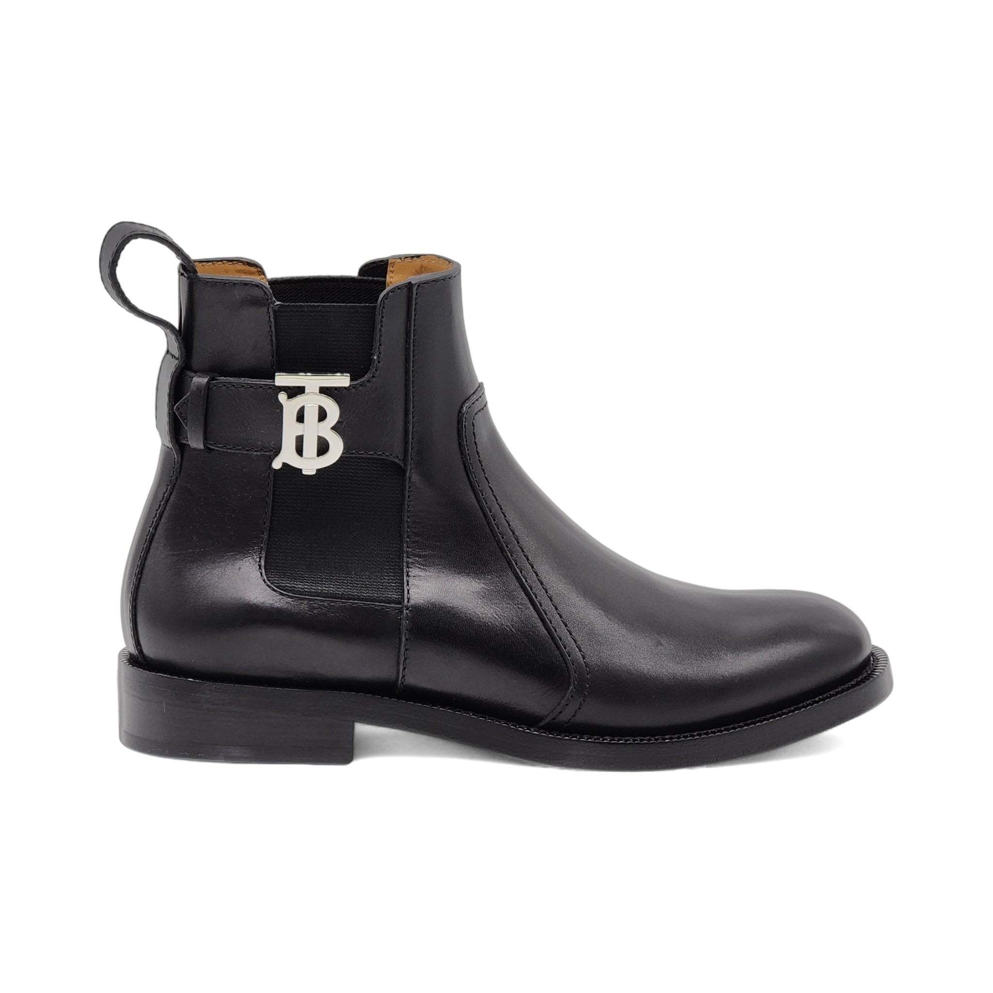 Burberry Luke TB Monogram Buckle Leather Chelsea Boot in Black - 3