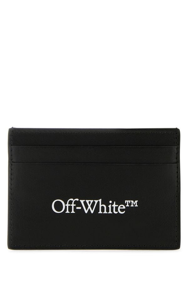 Off White Man Black Leather Card Holder - 1