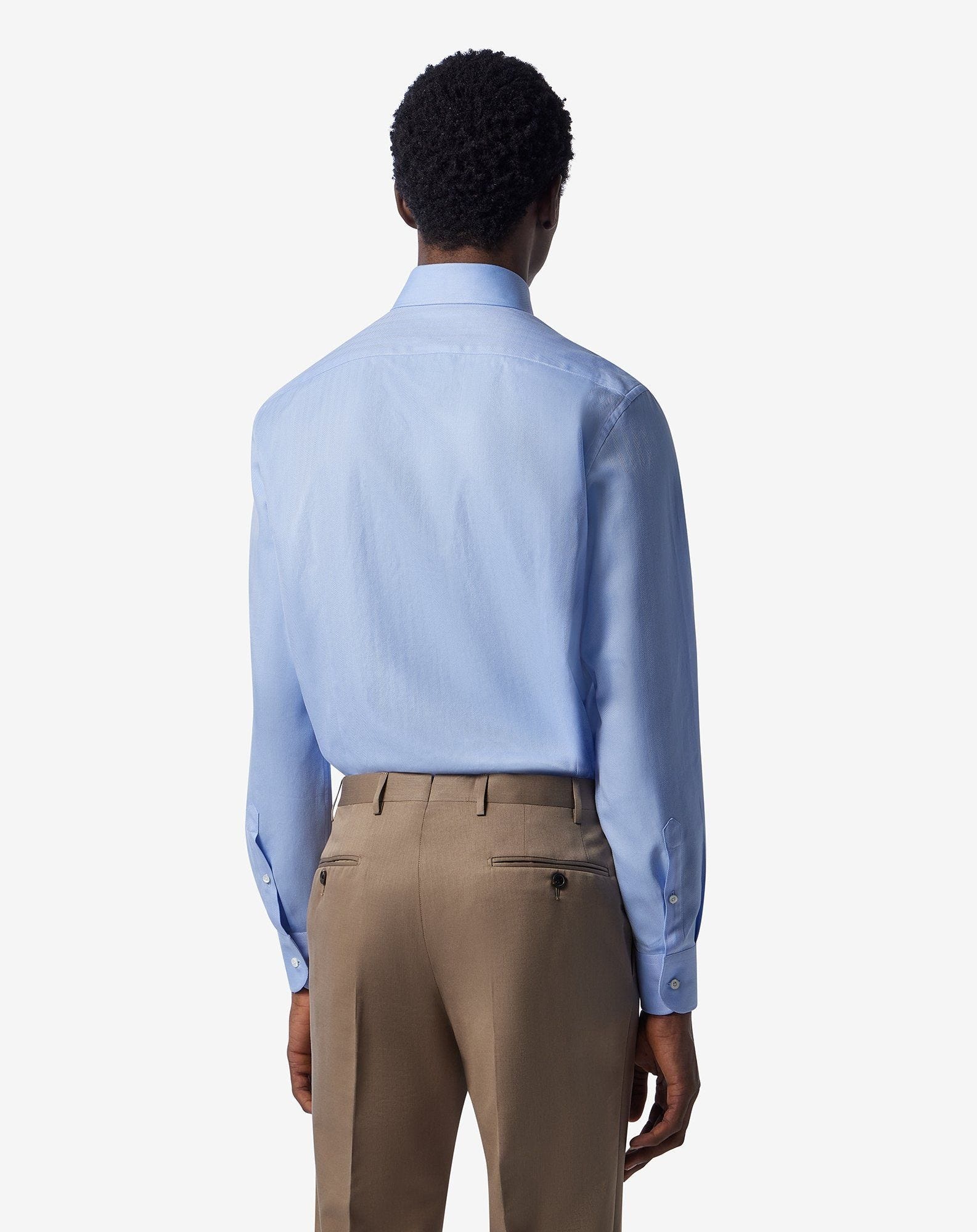 Light blue textured cotton shirt - 3