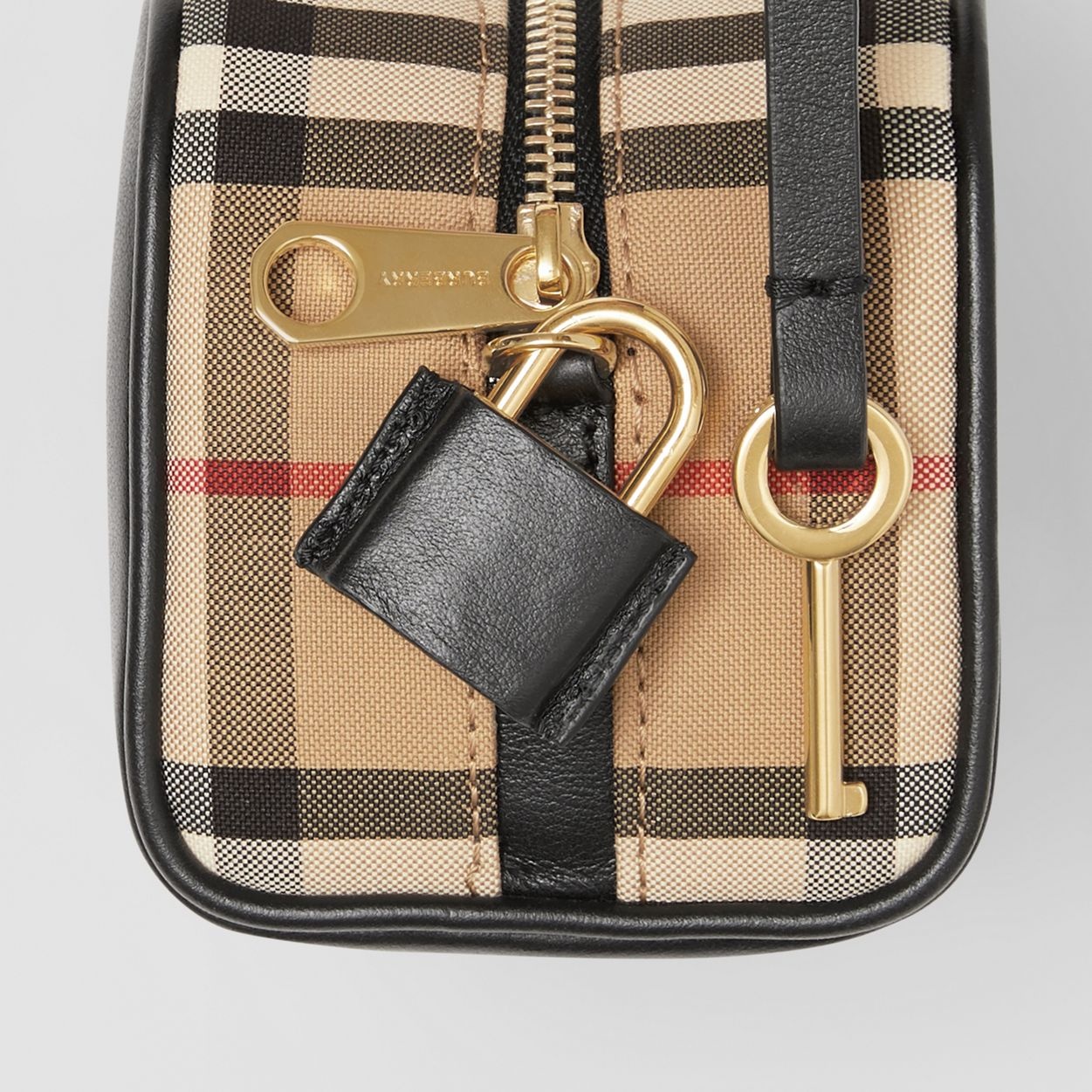 Micro Leather and Vintage Check Cube Bag - 2