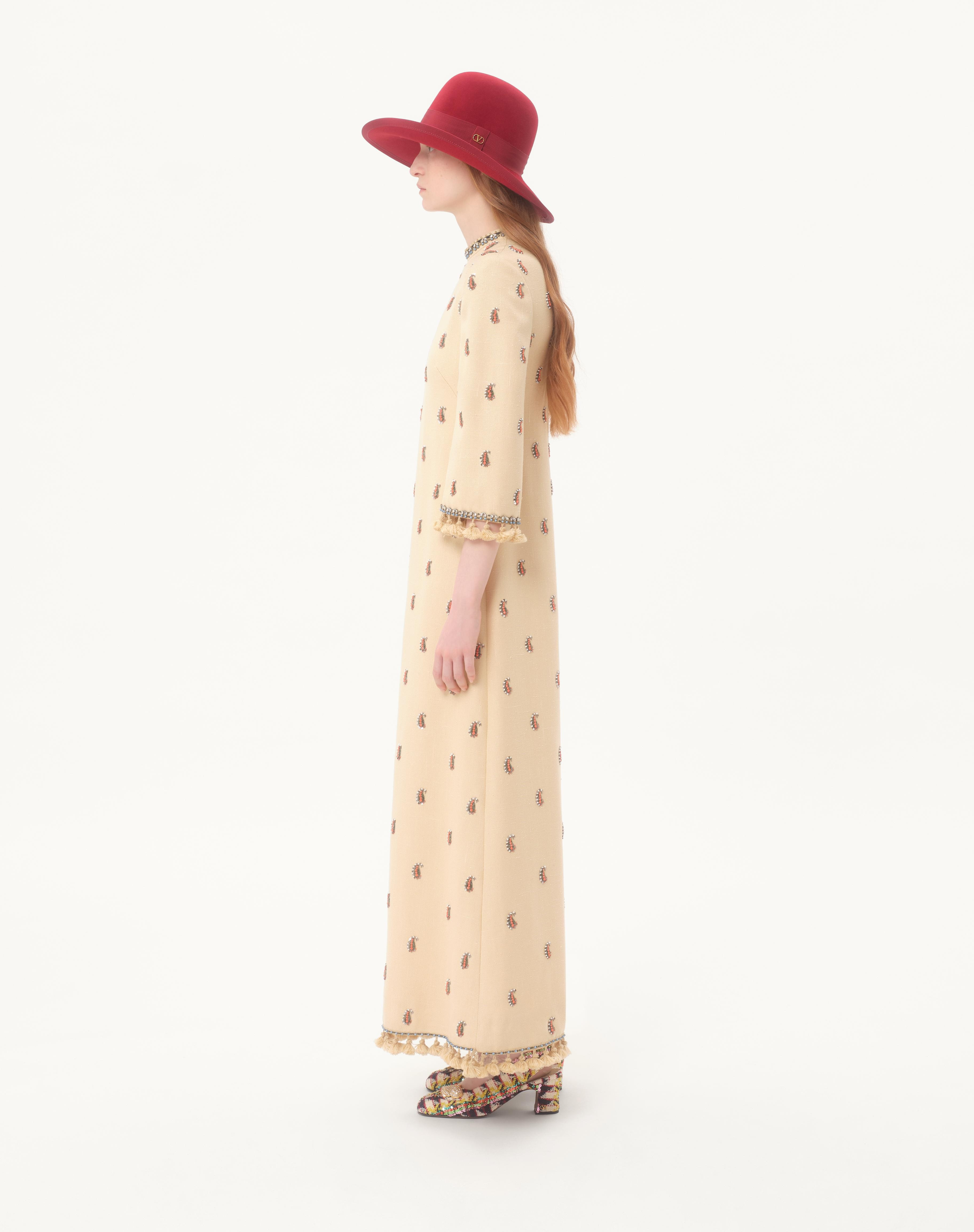LONG DRESS IN EMBROIDERED RUSTIK SILK - 5