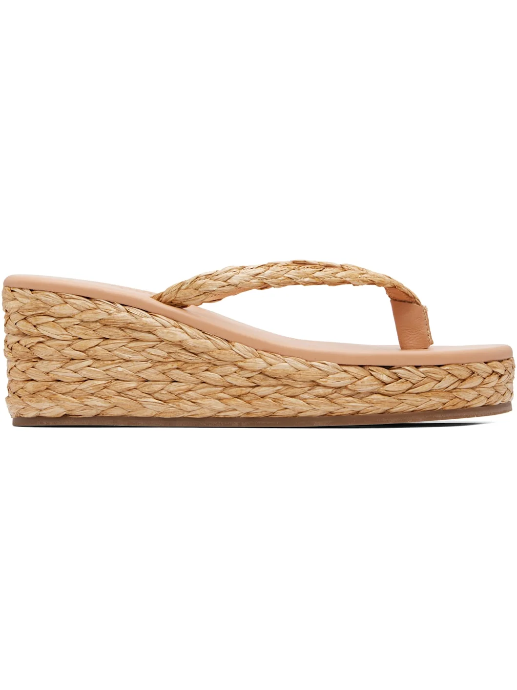 Beige Etheria Low Wedge Heeled Sandals - 1
