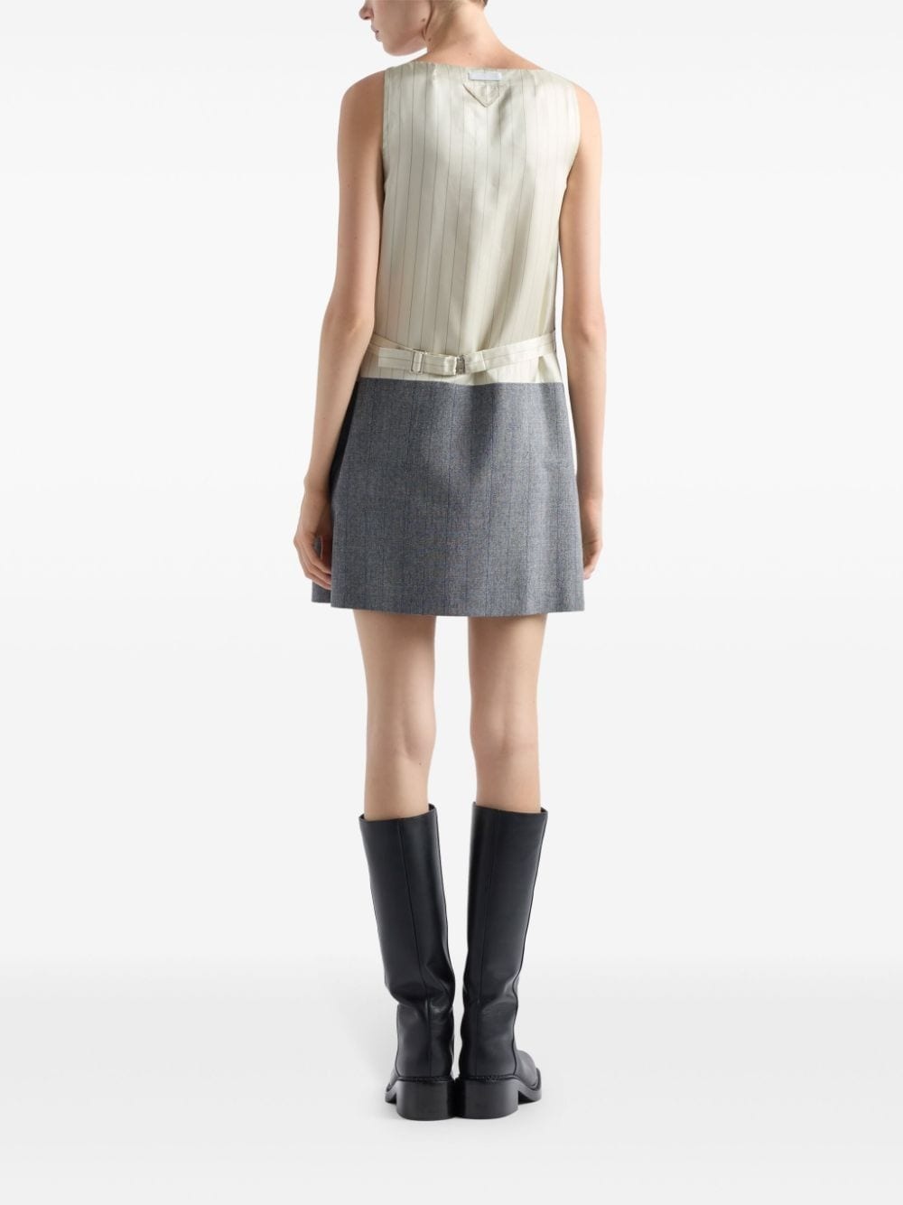 【プラダ・PRADA】Pinstriped mini-dress Prada Pinstripe Silk Back Wool Mini Dress - Bergdorf Goodman