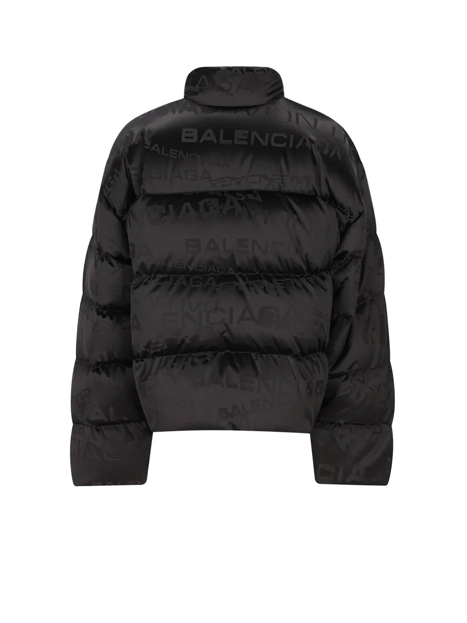 Nylon Down Jacket With All-Over Lettering Logo - 2