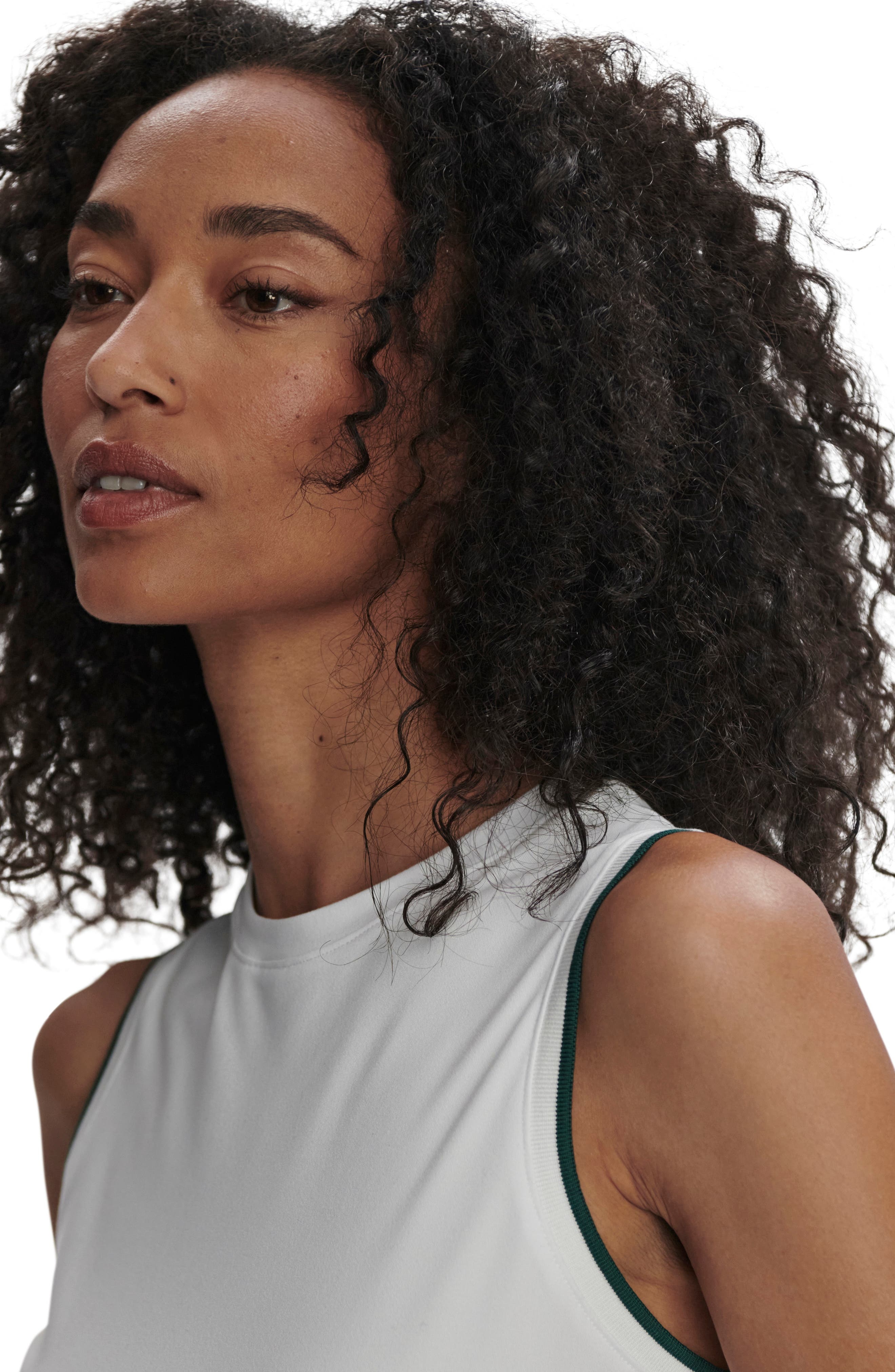 Varley Arton Performance Tank in White/Forest at Nordstrom - 7