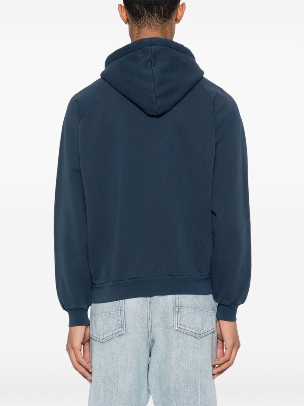 logo-print cotton hoodie - 5