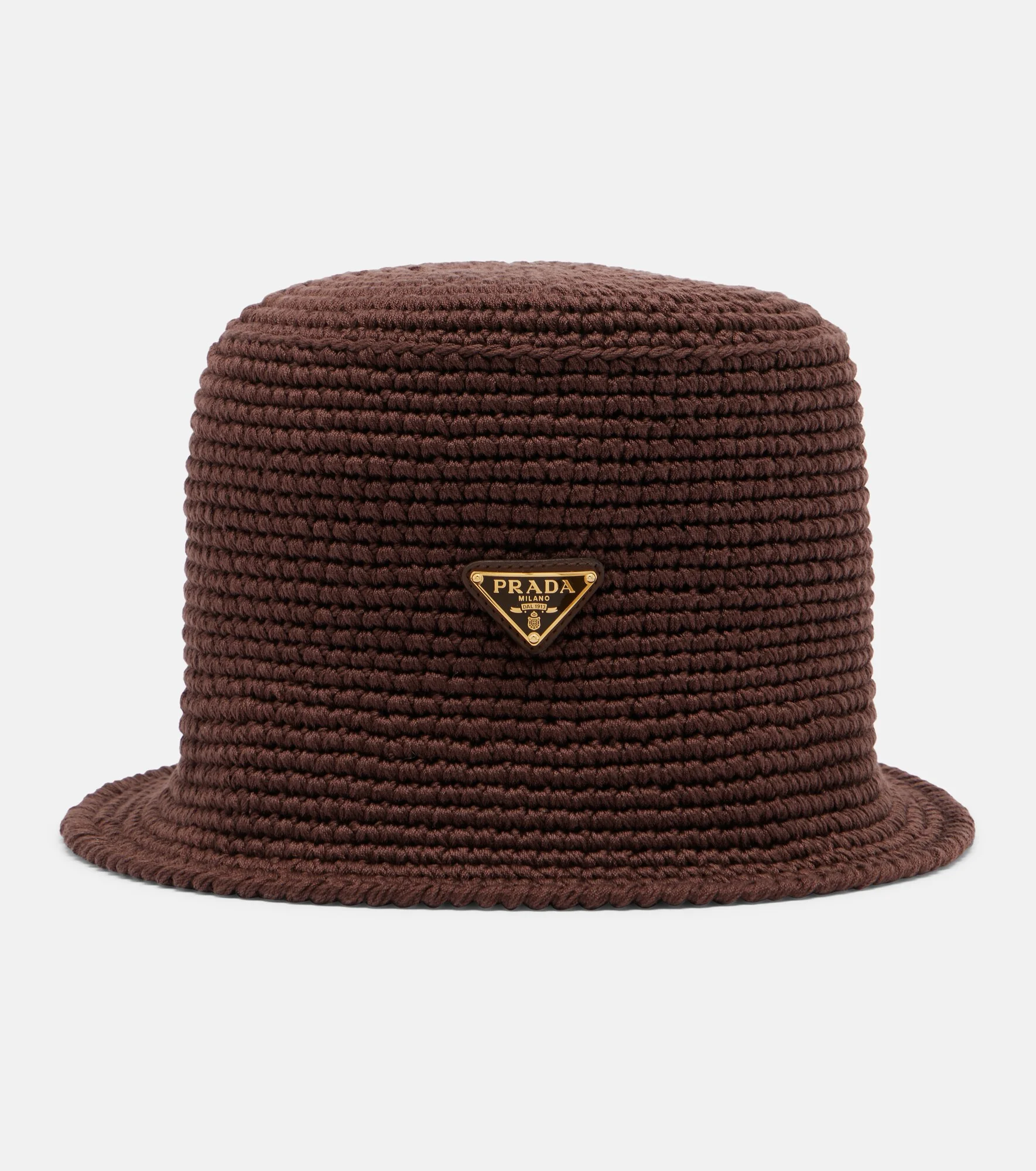 Logo crochet cotton bucket hat - 1