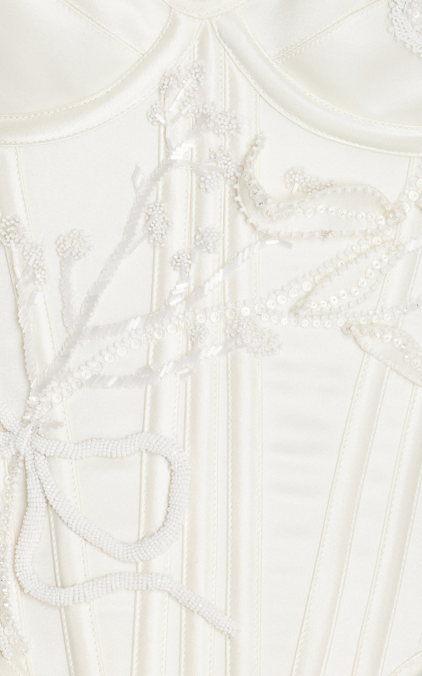Carnation Salon Embellished Silk Satin Corset Top off-white - 8