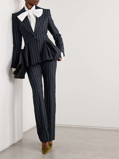 NINA RICCI Striped wool-blend peplum blazer outlook