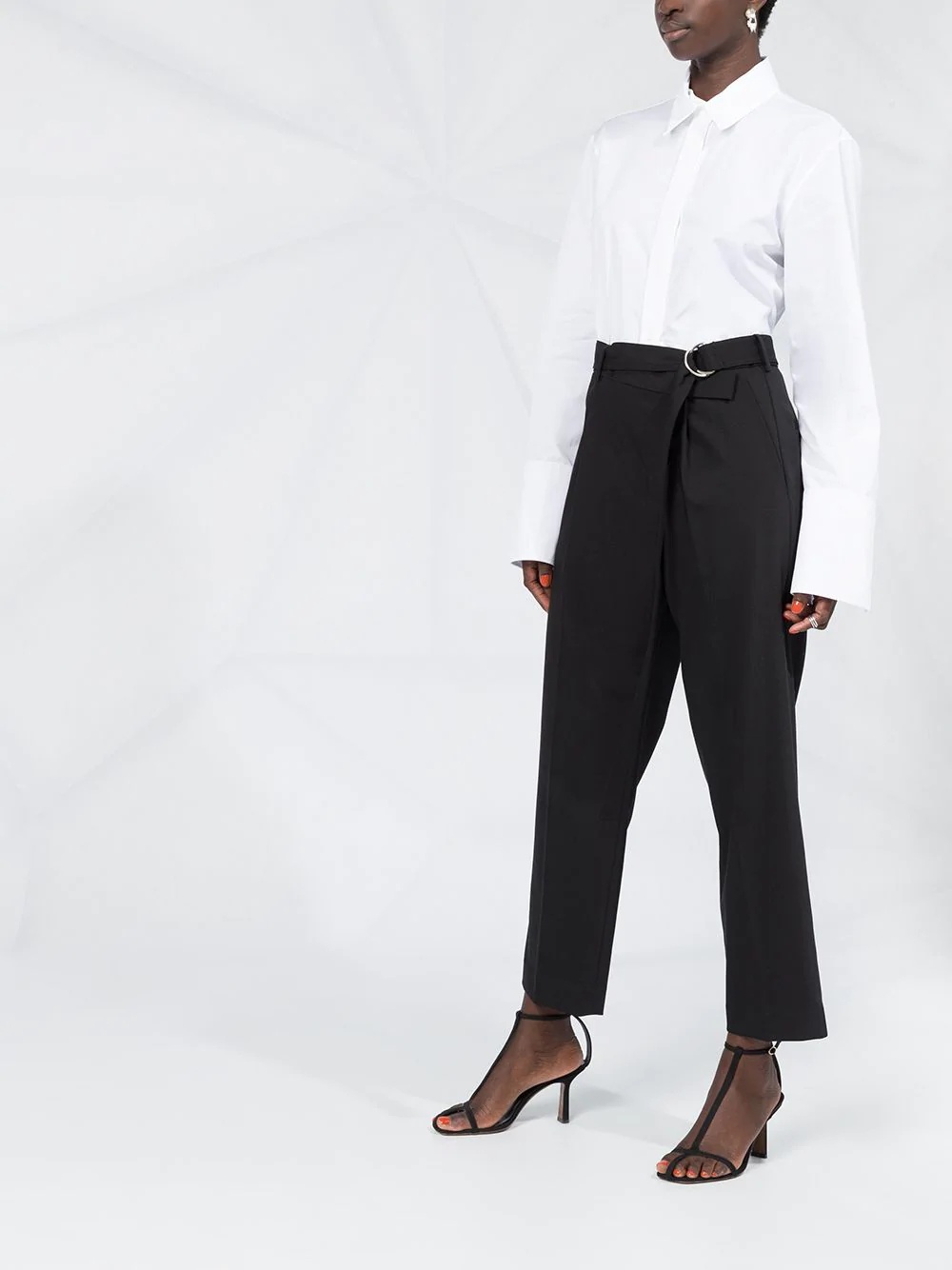 cropped wrap trousers - 4