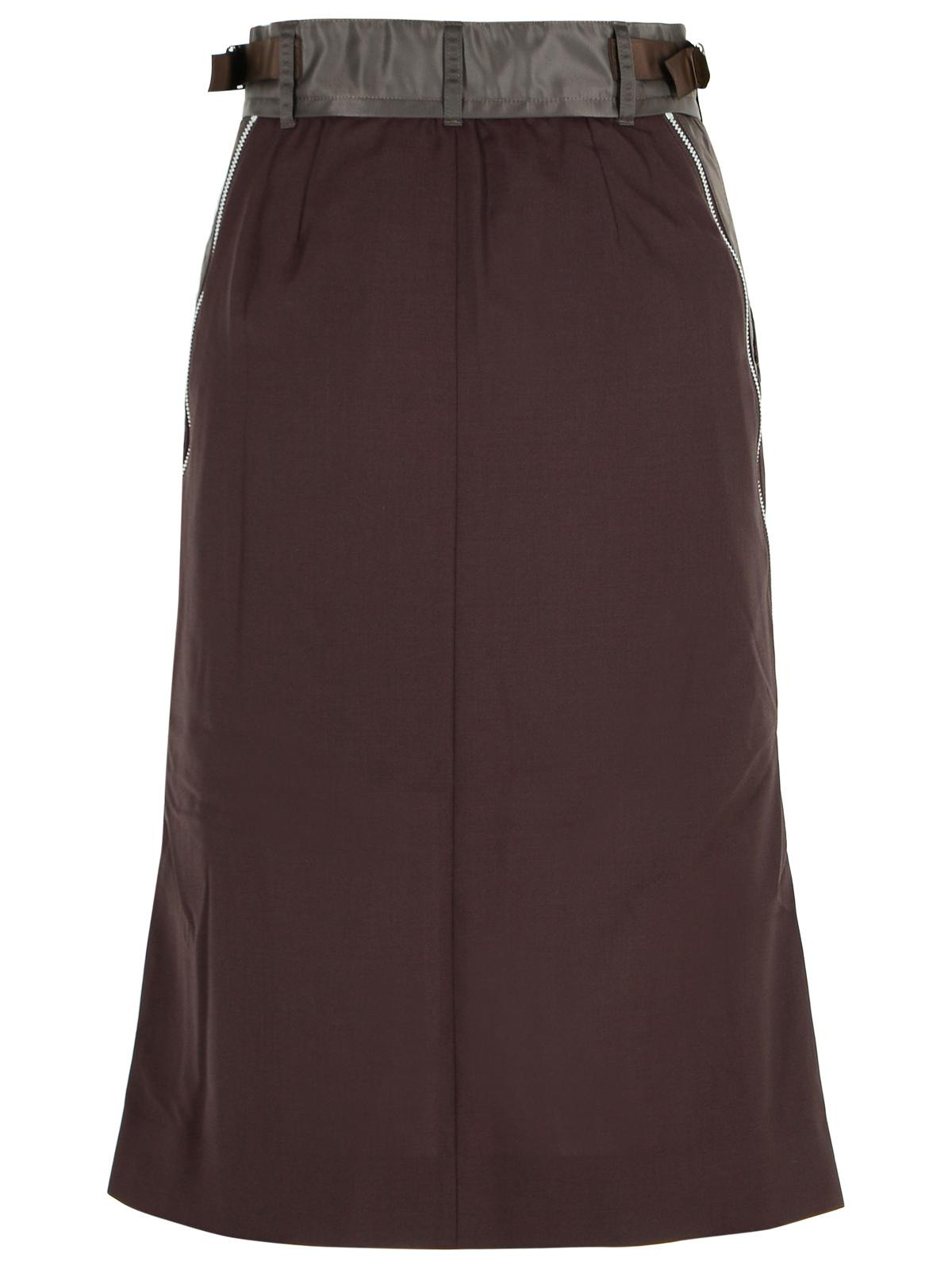 Sacai Brown Wool Blend Skirt Women - 3