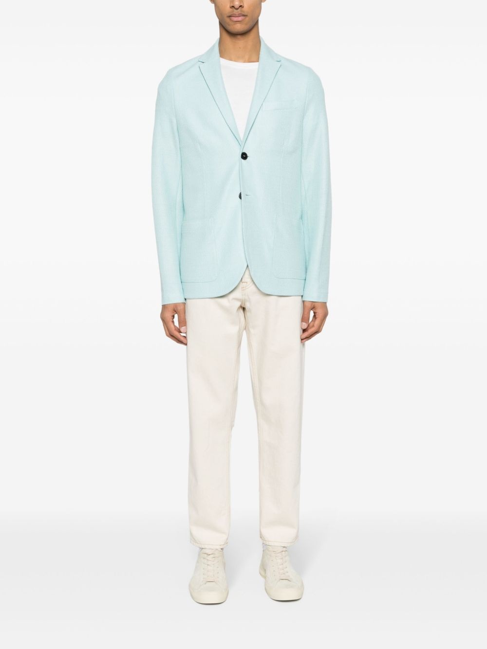 single-breasted honeycomb blazer - 2