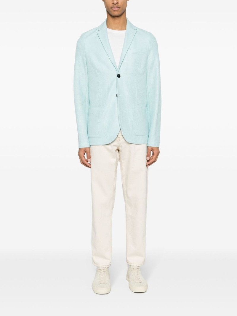 Harris Wharf London single-breasted honeycomb blazer outlook