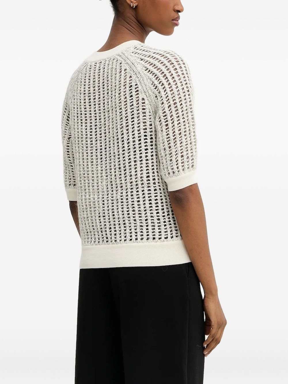 raglan-sleeve open-knit sweater - 2