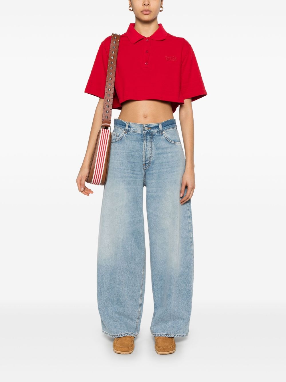 Golden Club-embroidered polo top - 2